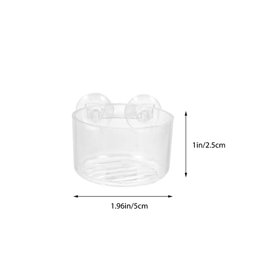 Balacoo Fish Tank Aquarium Accessories 4pcs Acrylic Feeding Cups Fish Feeder Suction Cup Set