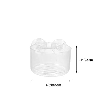 Balacoo Fish Tank Aquarium Accessories 4pcs Acrylic Feeding Cups Fish Feeder Suction Cup Set