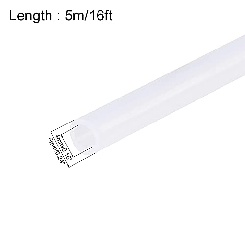 uxcell Silicone Tubing 4mm ID 6mm(1/4") OD 5m Aquarium Air Hose with Check Valves, Suction Cups, Connectors, Regulating Valve