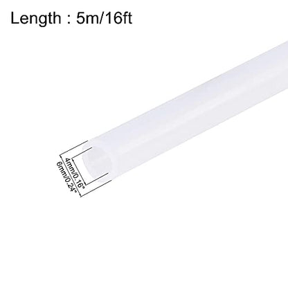 uxcell Silicone Tubing 4mm ID 6mm(1/4") OD 5m Aquarium Air Hose with Check Valves, Suction Cups, Connectors, Regulating Valve