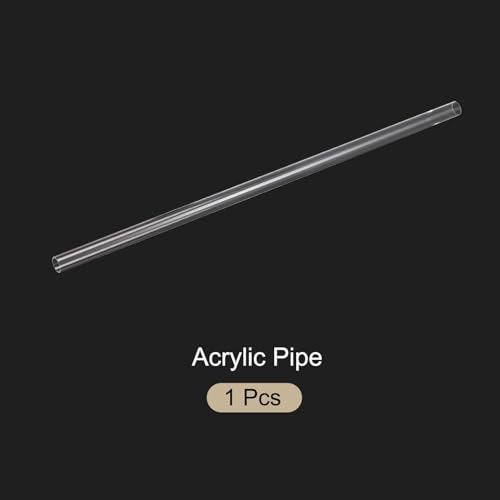 18" Clear Plastic Rigid Pipe 13mm ID x 15mm OD (1/2" ID x 0.6" OD) Acrylic Round Tubing, [for Plumbing, Hydraulics, Aquarium] - size: 0.5" x 0.6"