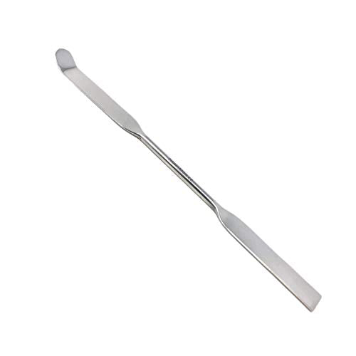 Stainless Steel Double Ended Micro Lab Spatula Sampler, Square & Round Angled End - Chattaway Style (6") - size: 6"