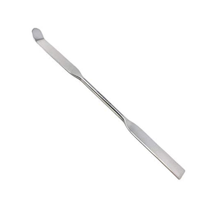 Stainless Steel Double Ended Micro Lab Spatula Sampler, Square & Round Angled End - Chattaway Style (6") - size: 6"