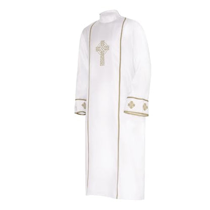 MIAOCOS Medieval Pastor Outfit Clergy White Robe Historical Priest Costume Church Plays Clergy Gown Hajj Eid - size: Small