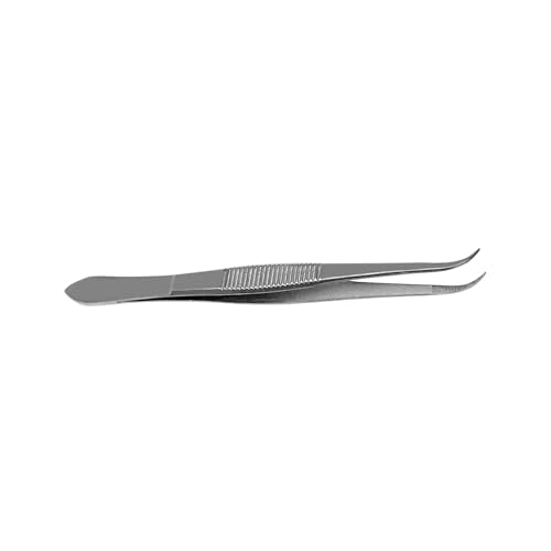 Splinter Forceps - Fine Point - Tweezers Stainless Steel Straight & Curved (curved 5") - size: curved 5"