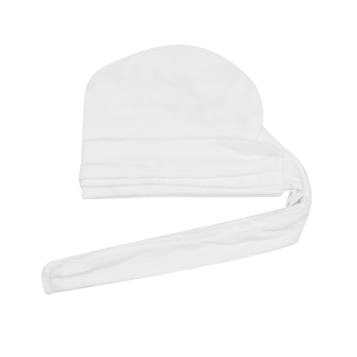 Suillty Women's Pre-Tied Muslim Hijab Bonnet Pleated Ruffle Turban Chemo Cap Underscarf Islamic Headwear - color: White