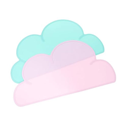 KESYOO 2pcs Heat Resistant Cloud Shaped Silicone Pet Food Mats Non Slip Wear Resistant Dog Cat Feeding Cushions Floor Protectors