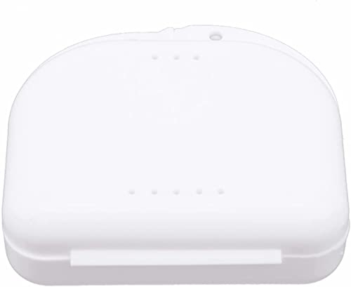 Retainer Case Mouth Guard Case Orthodontic Dental Retainer Box Denture Storage Container,White Strong and Long-Lasting