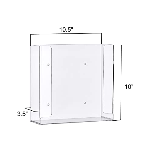 Acrylic Glove Box Holder, Wall-Mounted Glove Dispenser, Floating Glove Box Organizer, Medium Size (for 2 Boxes), 10.5" W x 10.0" H x 3.5" D (Mounting Hardware Included) - size: Medium (for 2 Boxes)