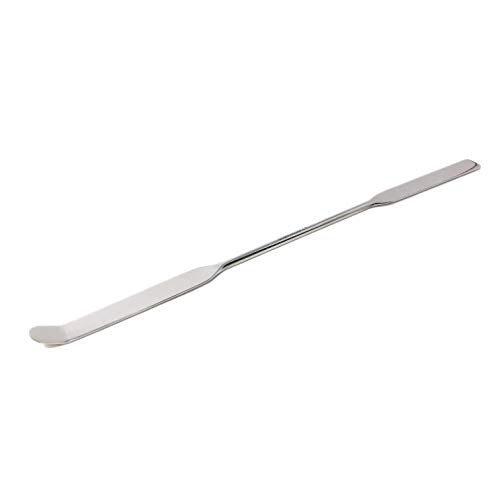 Stainless Steel Double Ended Micro Lab Spatula Sampler, Square & Round Angled End - Chattaway Style (8") - size: 8"