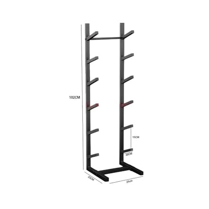 Rygcrud Floor Stand Skateboard Racks, Indoor Snowboard Storage for Skis/Longboard/Scooter, Commercial Display Rack Sports Mat Holder for Home, Garage, Gym(6 Tiers/H:102 CM) - size: 6 tiers/H:102 CM