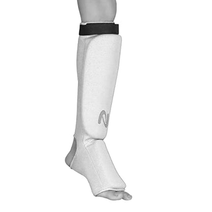 UFG Ultimate - Cloth Shin Instep Guard - Karate MMA Boxing Muay Thai Training Protection - color: White, size: Small-Medium