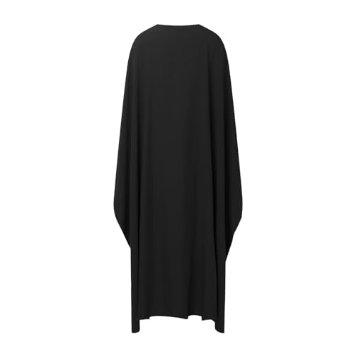 Muslim Dresses for Women One-Piece Long Sleeve Islamic Prayer Dress O Neck Slim Fit Islamic Evening Gown - color: Black, size: Small