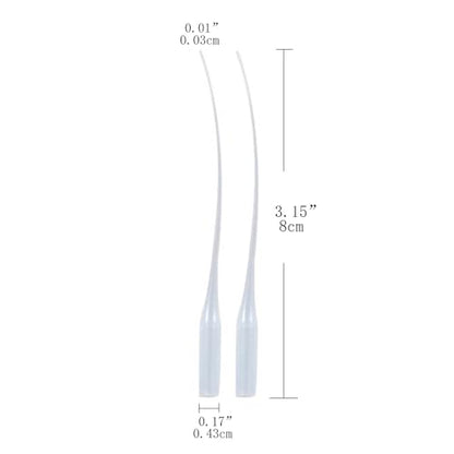 100 Pcs 0.3mm Plastic Dropper Extender,Micro Tip Pipette,Used for Laboratory Dispensing,Production,DIY Crafts,Etc