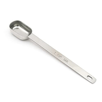 1PCS 1TSP(5ML) Measuring Spoon, Stainless Steel Long Handle Teaspoons | High Precision, Food-Grade Stainless Steel, ‌Rust-Free, Dishwasher-Safe, Easy-Read Markings, Multi-Purpose, Sturdy & Durable - size: 1tsp|1/3tbsp|5ml|1/6oz