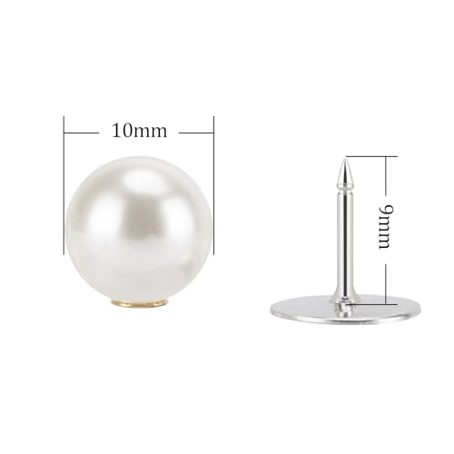 ZENGLU 8 Sets 10mm No-sew Pearl Buttons, Detachable Reusable Pins, Fixed Brooches, DIY Sweater Buttons, Woolen Sweaterspearl Button Set, for Women (Pearl, 10mm) - size: 10mm/0.39in