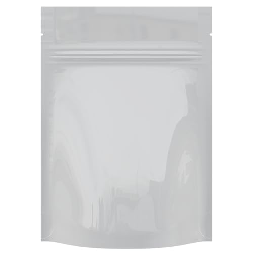 Mylar Style Barrier Bags – Zipper w/Heat Seal – 100 Bags (Gloss White/Gloss White, 1/8 Ounce - 3.62?x5?x1.5?) - color: Gloss White / Gloss White, size: 3.62x5x1.5 Inch (Pack of 100)