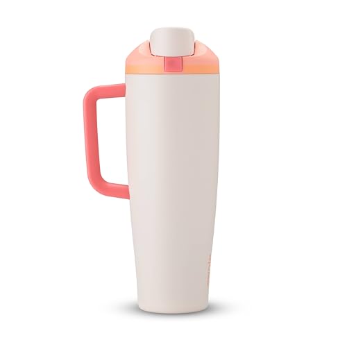 Owala FreeSip Tumbler - Stainless Steel-40-oz.-Orange/Tan(Sparkling Sherbet) (Pack of 6) - color: Sparkling Sherbet, size: 40 Ounces (Pack of 6)