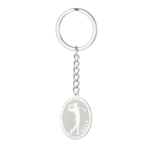 Dreamtimes St. Sebastian Medal Keychain for Men Women Stainless Steel Religious Saint Patron of Athletes Catholic Keychain - style: Golf-s