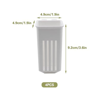 4 PCS Aquarium Plant Holder, White Wall Mounted Basket for Fish Tank Aquaponic Plant Cultivation and Landscape Decoration, 1.97 x 1.77 x 3.74 Inch