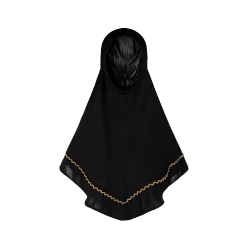SIQITECHNO Womens Ready To Wear Hijab Scarf Muslim Islamic Head Wrap Instant Hijab Ramadan Eid Prayer Jersey Long Turban Cap - color: Black
