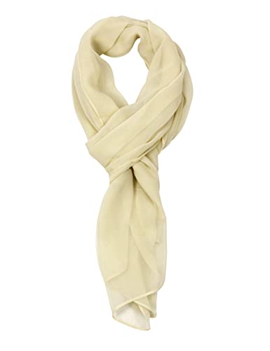 PANTONIGHT Long Chiffon Sheer Scarf For womens - color: 059 Plain Dark Yellow