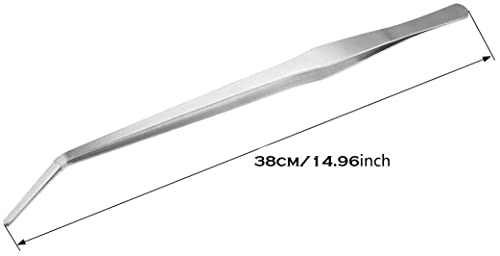 Utoolmart Aquarium Plant Tweezer, Stainless Steel Curved Tweezer, Aquarium Tweezers Extra Long 38cm, for Fish Tank Plant Aquascape Tools, Feeding Tongs, 2 Pcs - color: 2pcs, size: 38cm Curved