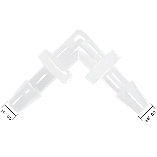 3/8" Hose Barb 90 Degree Elbow L Fitting, Equal Barbed Joint Splicer Mender Adapter Union Adapter for Boat Aquarium Fuel Gas Liquid Air (Pack of 5) - size: 3/8 Inch