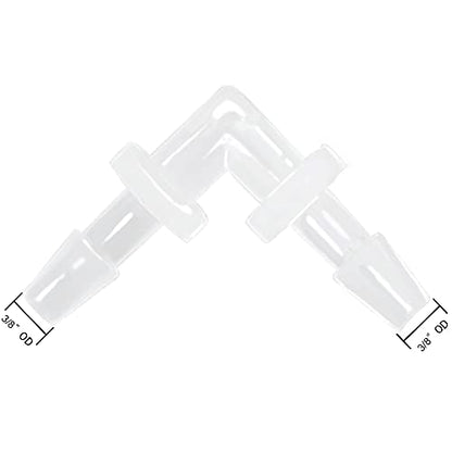 3/8" Hose Barb 90 Degree Elbow L Fitting, Equal Barbed Joint Splicer Mender Adapter Union Adapter for Boat Aquarium Fuel Gas Liquid Air (Pack of 5) - size: 3/8 Inch
