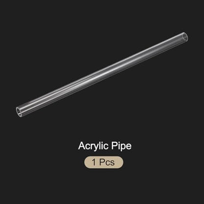18" Clear Plastic Rigid Pipe 16mm ID x 22mm OD (5/8" ID x 7/8" OD) Acrylic Round Tubing, [for Plumbing, Hydraulics, Pneumatics, Aquarium] - size: 0.625" x 0.875"