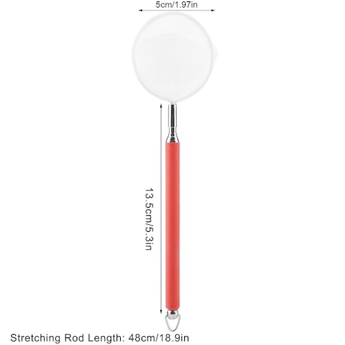 Green/Red Square Round Metal Aquarium Fish Net Mini Size Extendable Telescopic Fish Shrimp Landing Net Aquarium Fish Tank Tool - style: Red Round