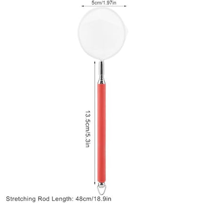 Green/Red Square Round Metal Aquarium Fish Net Mini Size Extendable Telescopic Fish Shrimp Landing Net Aquarium Fish Tank Tool - style: Red Round