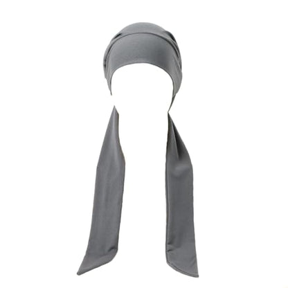 Instant Hijab Scarf Tie-Back Closure Cap Islamic Muslim Head Scarf Turban for Women - color: Dark Grey(1piece)