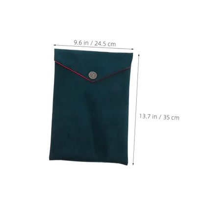 COOLHIYA Religious Text Storage Bag Tibetan Style Scriptures Pouch Large Capacity Green Cloth Carrying Case for Bible Transport and Protection : Office Products