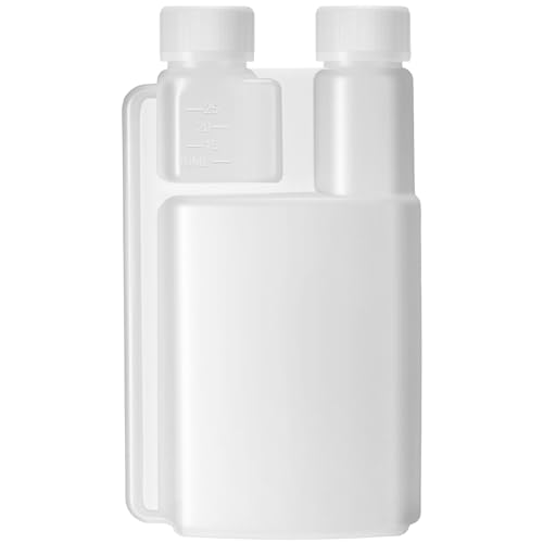 CHENGU Plastic Flask with Built in Shot Glass Measuring Bottles Graduated Chamber with Caps Liquid Dispenser for Liquids to Store and Pour for Concerts Travel Camping Party(1 Pc,16.9 Oz, 0.84 oz) - size: 16.9 oz, 0.84 oz