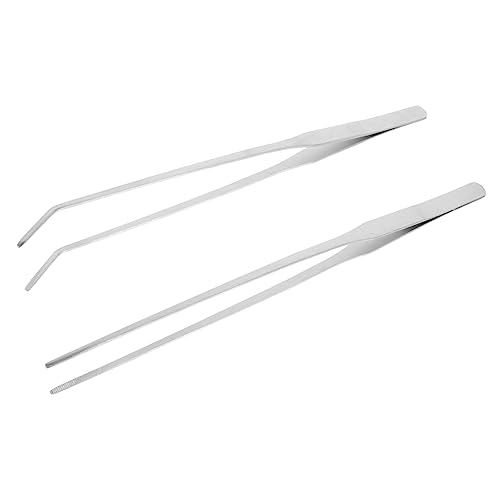 2pcs Long Aquarium Tweezers Professional Aquatic Plant Tongs for Aquascaping