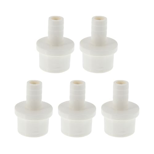 Plastic Hose Barb Fitting 1-1/4" x 5/8" Barb OD Straight Through Pipe Connector White 5 Pcs - color: White, size: 1-1/4" x 5/8" OD