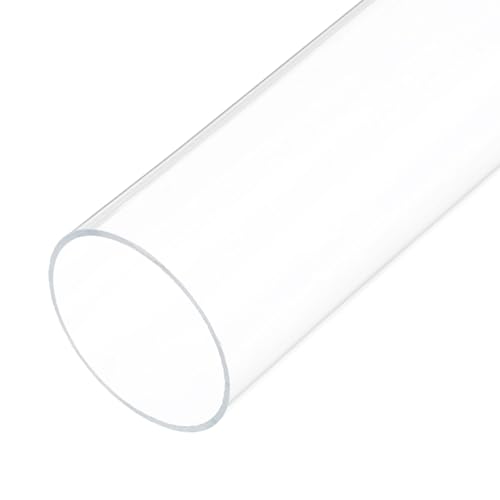 18" Clear Plastic Rigid Pipe 61mm ID x 65mm OD (2 3/8" ID x 2 9/16" OD) Acrylic Round Tubing, [for Plumbing, Hydraulics, Aquarium] - size: 2.375" x 2.5625"
