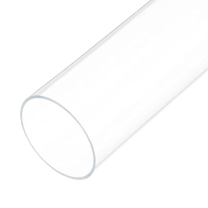 18" Clear Plastic Rigid Pipe 61mm ID x 65mm OD (2 3/8" ID x 2 9/16" OD) Acrylic Round Tubing, [for Plumbing, Hydraulics, Aquarium] - size: 2.375" x 2.5625"