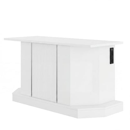 55-75 Gallon Fish Tank Stand with Power Outlet-4 AC & 2 USB | Heavy Duty Aquarium Stand with Cabinet Storage for Fish Tank, Turtle Tank, Reptitle Terrarium, 880LBS Capacity, White