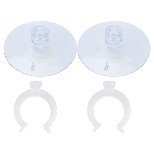 SUNGOOYUE Aquarium Hose Clamp Plastic Suction Cup Air Line Tube Holder for 12 to 16mm Transparent Pipe, 2 Cups 2 Clips, High Temperature Fixture for Fish Tank Tube Routing (Can clamp 22-25mm) - size: Can clamp 22-25mm