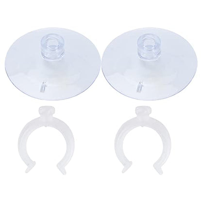 SUNGOOYUE Aquarium Hose Clamp Plastic Suction Cup Air Line Tube Holder for 12 to 16mm Transparent Pipe, 2 Cups 2 Clips, High Temperature Fixture for Fish Tank Tube Routing (Can clamp 22-25mm) - size: Can clamp 22-25mm