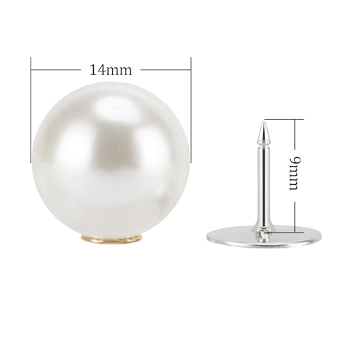 ZENGLU 8 Sets 14mm No-sew Pearl Buttons, Detachable Reusable Pins, Fixed Brooches, DIY Sweater Buttons, Woolen Sweaterspearl Button Set, for Women (Pearl, 14mm) - size: 14mm/0.55in