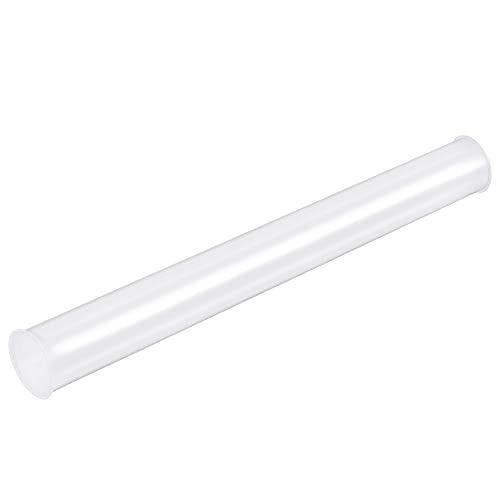 MECCANIXITY Clear Storage Tube Small Plastic Round Tubing with Caps Rigid Bottle Container 26x28x300mm/12 Inch for Item Stored - size: 26x28x300mm