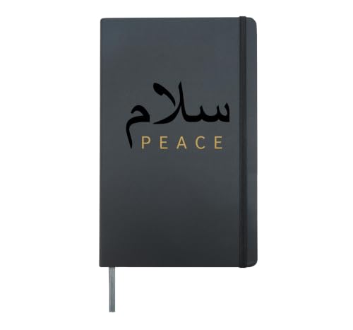 Arabic Calligraphy Peace Salam Hardcover Journal, Black