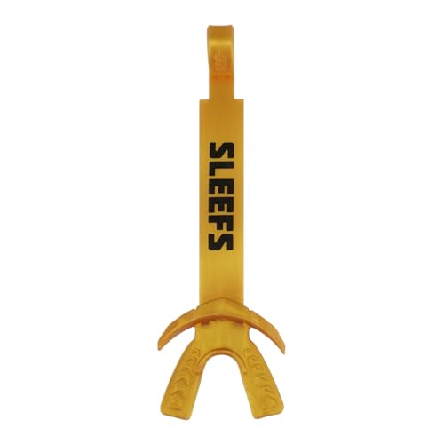 SLEEFS X Gold Football Mouth Guard - Lip/Mouthguard with Helmet Strap - Lip/Teeth Protector Mouthpiece - Moldable - for Youth/Adults, Men & Women Mouth Guard, Maximum Air Flow, Lacrosse, All Sports - color: Gold
