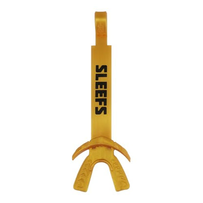 SLEEFS X Gold Football Mouth Guard - Lip/Mouthguard with Helmet Strap - Lip/Teeth Protector Mouthpiece - Moldable - for Youth/Adults, Men & Women Mouth Guard, Maximum Air Flow, Lacrosse, All Sports - color: Gold