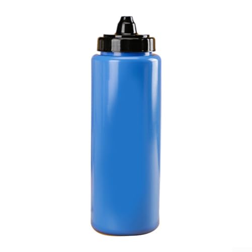 1L Sports Water Bottle With Squeeze Cap And Straw LeakProof For Athletes, Perfect For Team Sports And Training(1L blue) - color: blue