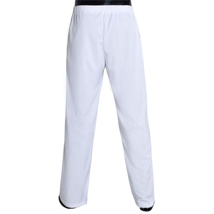Men's Muslim Arab Middle East Pant Cotton Loosestyle Afghan Pants Men Muslim Arab Middle Pants with Waist Elastic - color: White, size: 3X-Large