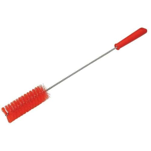 1-5/8" W Tube and Valve Brush, Stiff, 13 3/4 in L Handle, 5 in L Brush, Red, 19 57/64 in L Overall - 1 Each - color: Red, size: 5378